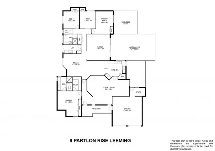 Floorplan of Homely house listing, 9 Partlon Rise, Leeming WA 6149