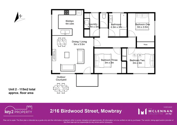 Floorplan of Homely unit listing, 2/16 Birdwood Street, Mowbray TAS 7248