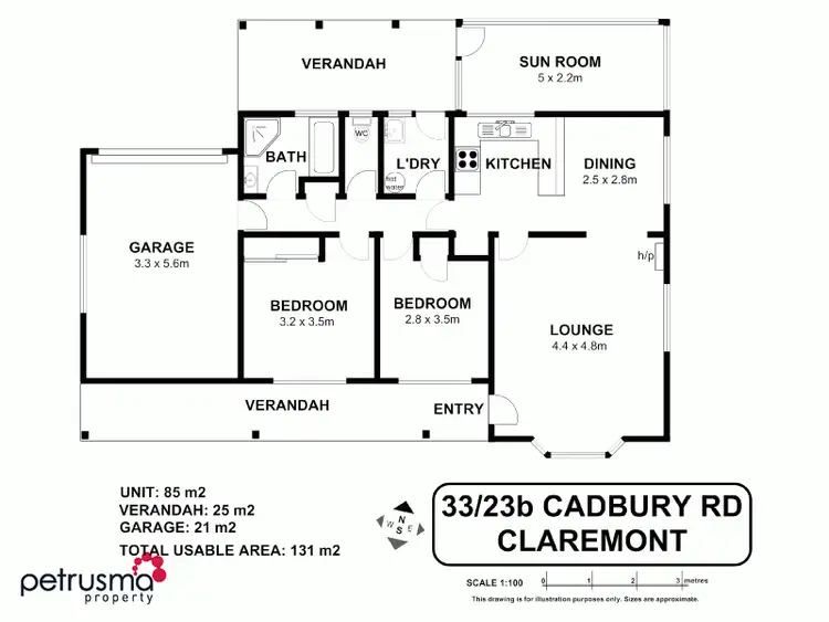 Floorplan of Homely unit listing, 33/23B Cadbury Road, Claremont TAS 7011