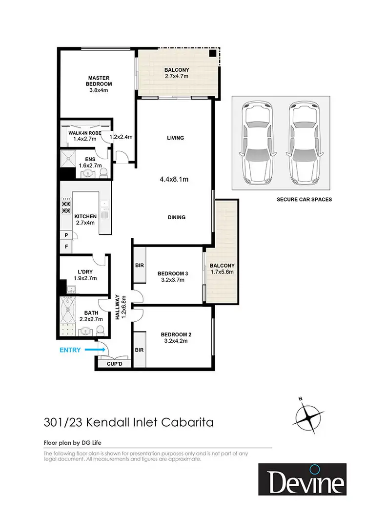 Floorplan of Homely apartment listing, 301/23 Kendall Inlet, Cabarita NSW 2137