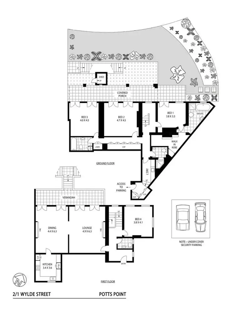 Floorplan of Homely apartment listing, 2/1A Wylde Street, Potts Point NSW 2011