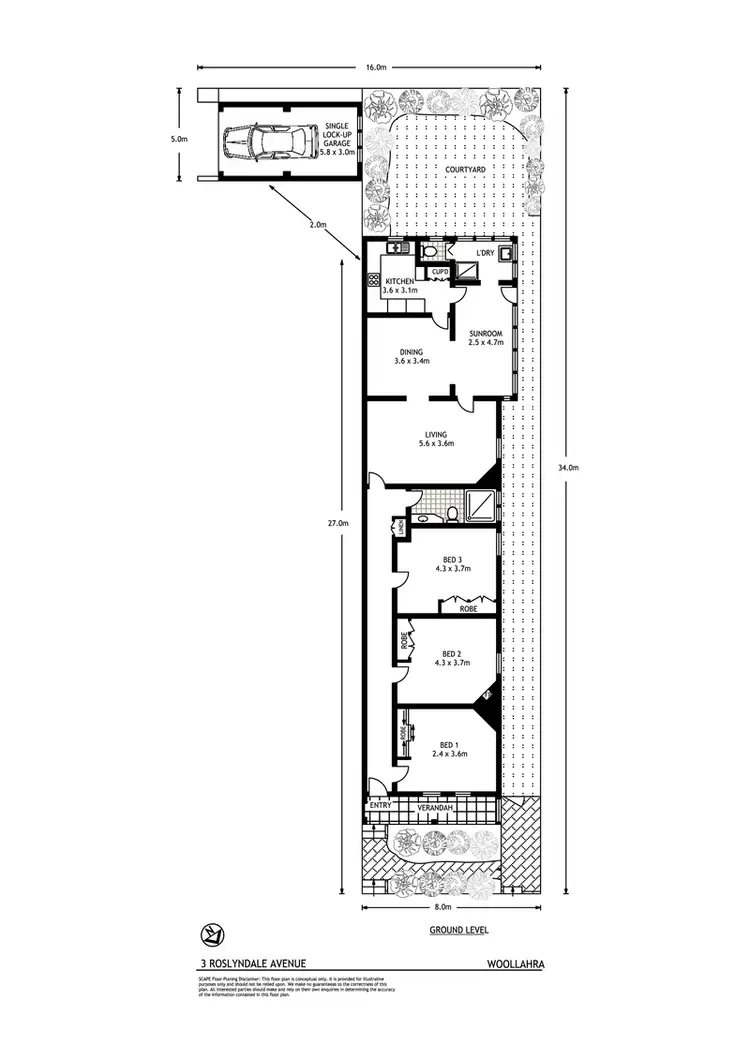 Floorplan of Homely house listing, 3 Roslyndale Avenue, Woollahra NSW 2025