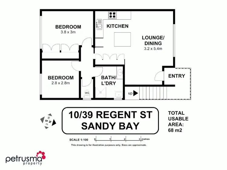 Floorplan of Homely unit listing, 10/39 Regent Street, Sandy Bay TAS 7005