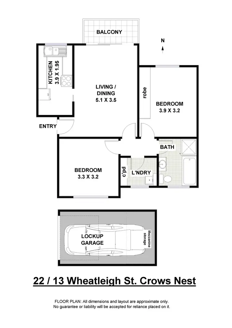 Floorplan of Homely apartment listing, 22/13 Wheatleigh Street, Crows Nest NSW 2065