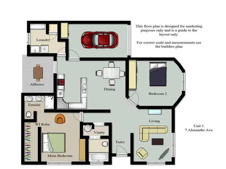 Floorplan of Homely unit listing, 1/7 Alexander Ave, Highfields QLD 4352
