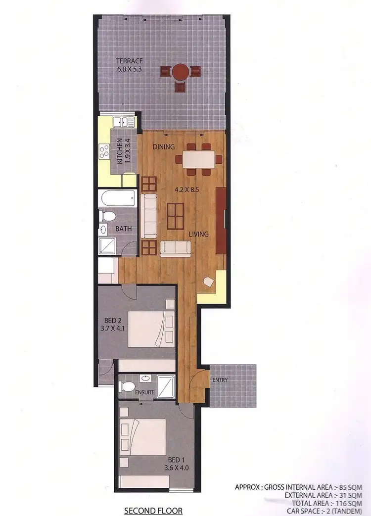 Floorplan of Homely apartment listing, 19/88 Tennyson Road, Mortlake NSW 2137
