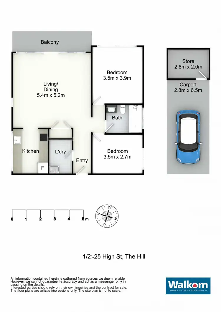 Floorplan of Homely unit listing, 1/21-25 High Street, The Hill NSW 2300