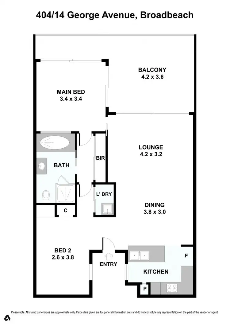 Floorplan of Homely apartment listing, 404/14 George Avenue, Broadbeach QLD 4218