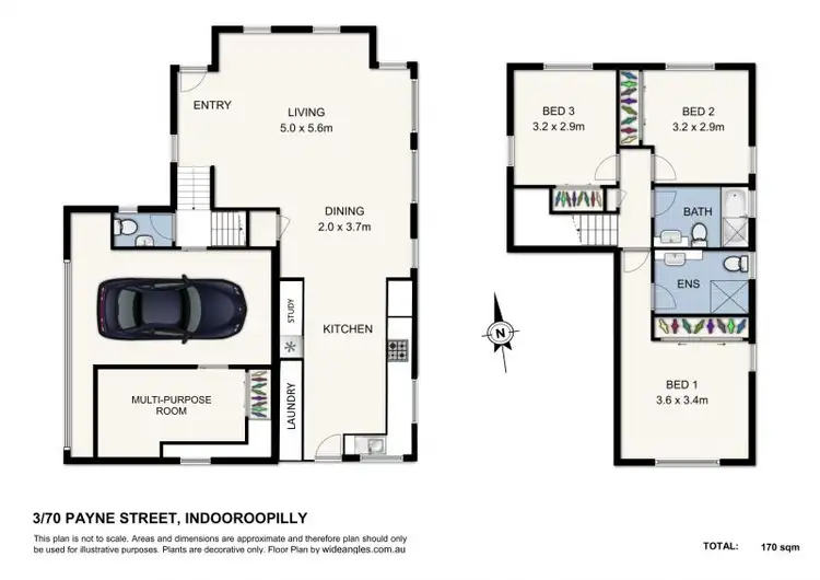 Floorplan of Homely townhouse listing, 3/70 Payne Street, Indooroopilly QLD 4068