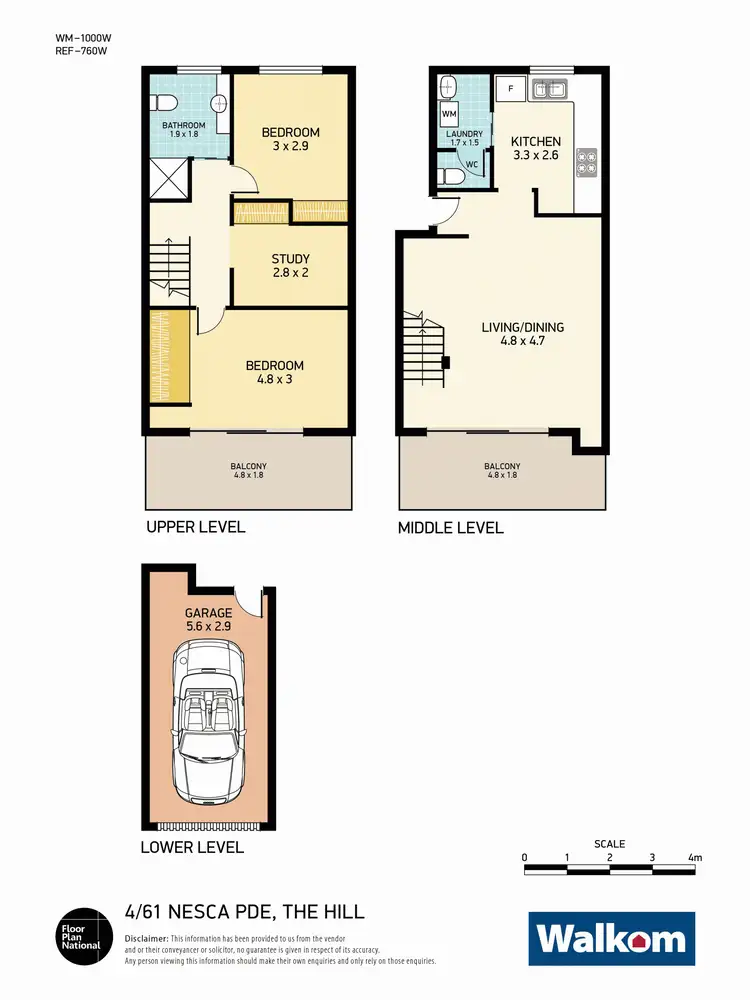 Floorplan of Homely apartment listing, 4/61 Nesca Parade, The Hill NSW 2300