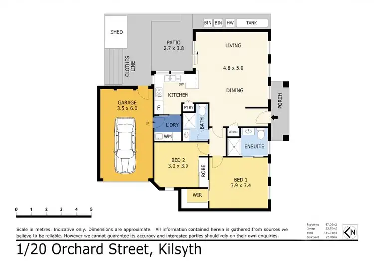 Floorplan of Homely unit listing, 1/20 Orchard Street, Kilsyth VIC 3137