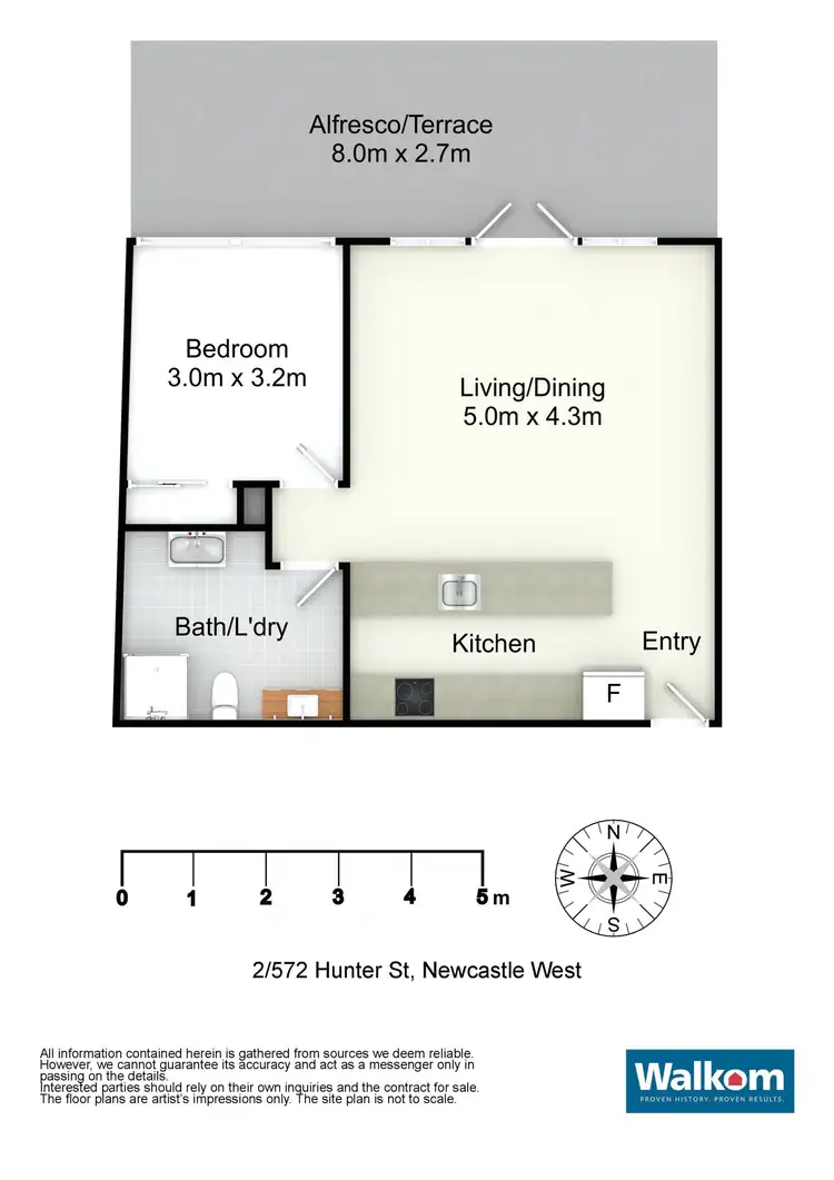 Floorplan of Homely unit listing, 2/572 Hunter Street, Newcastle NSW 2300