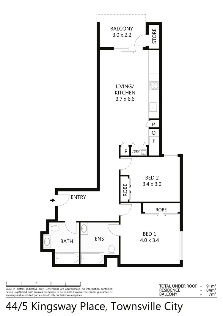 Floorplan of Homely apartment listing, 44/5 Kingsway Place, Townsville City QLD 4810