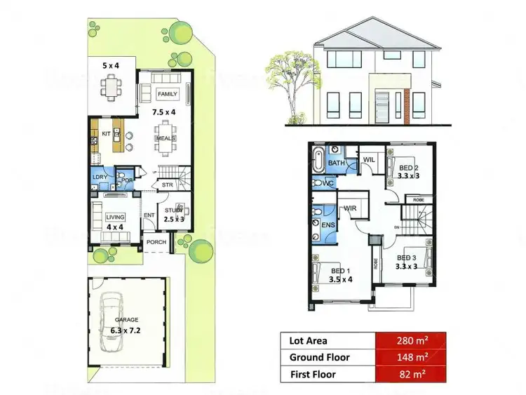 Floorplan of Homely townhouse listing, 26 Atlantic Bend, Bassendean WA 6054