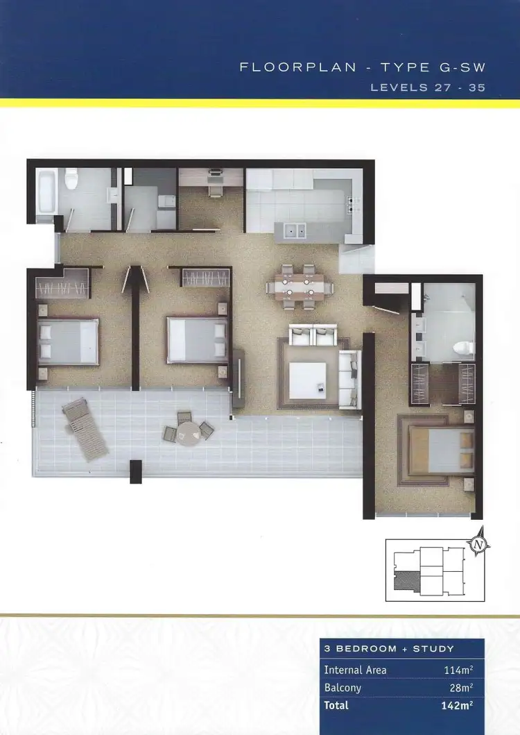 Floorplan of Homely apartment listing, 2802/34 Scarborough Street, Southport QLD 4215