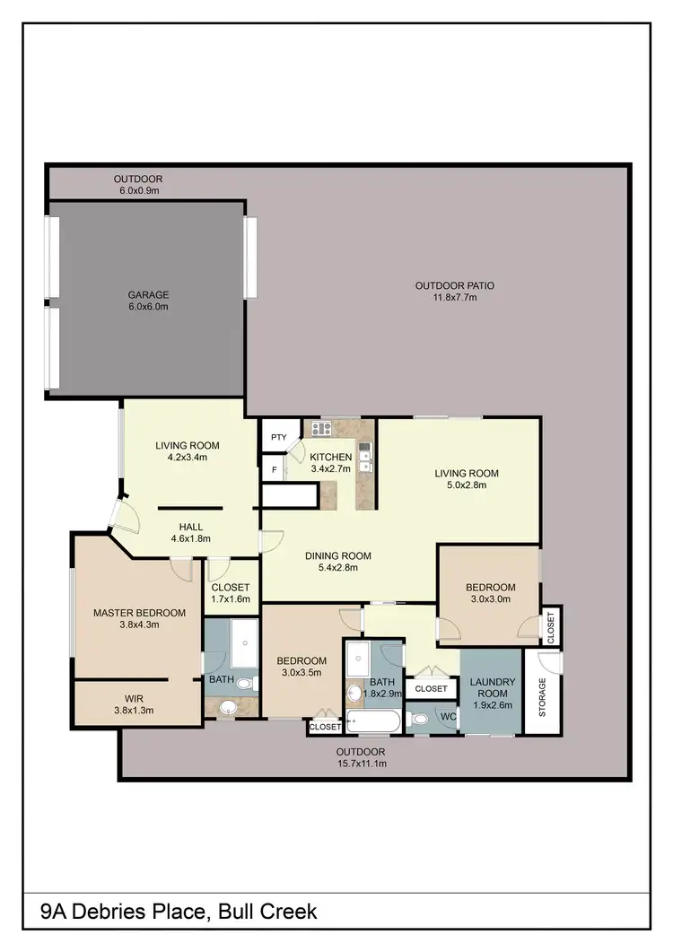 Floorplan of Homely house listing, 9A DEBRIES PLACE, Bull Creek WA 6149