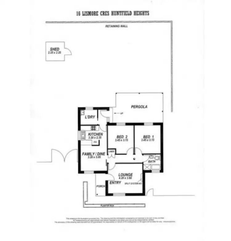 Floorplan of Homely house listing, 16 Lismore Crescent, Huntfield Heights SA 5163