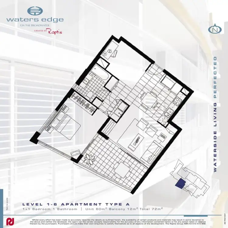 Floorplan of Homely apartment listing, 1201/438 Marine Parade, Biggera Waters QLD 4216