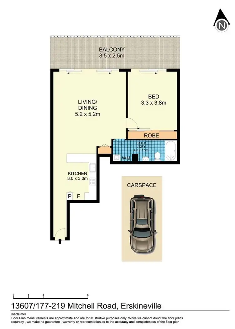 Floorplan of Homely apartment listing, 13607/177-219 Mitchell Road, Erskineville NSW 2043