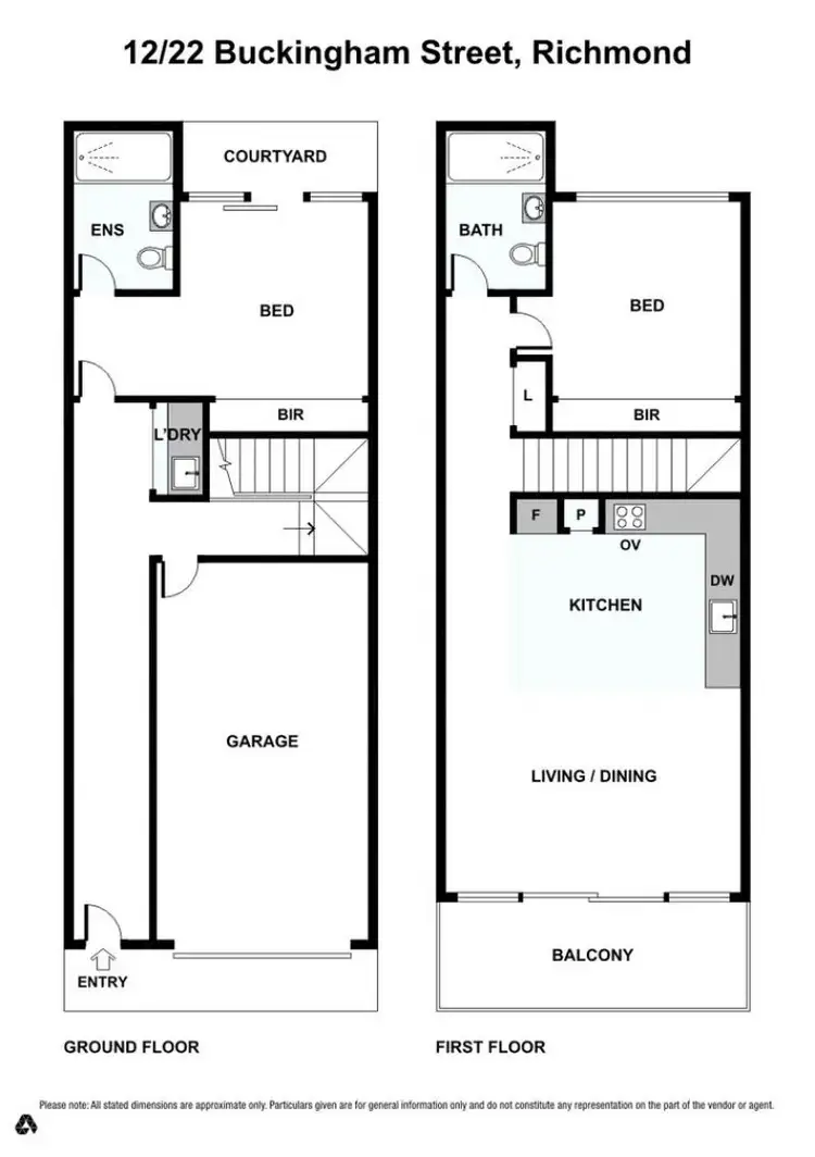 Floorplan of Homely townhouse listing, 12/22 Buckingham Street, Richmond VIC 3121