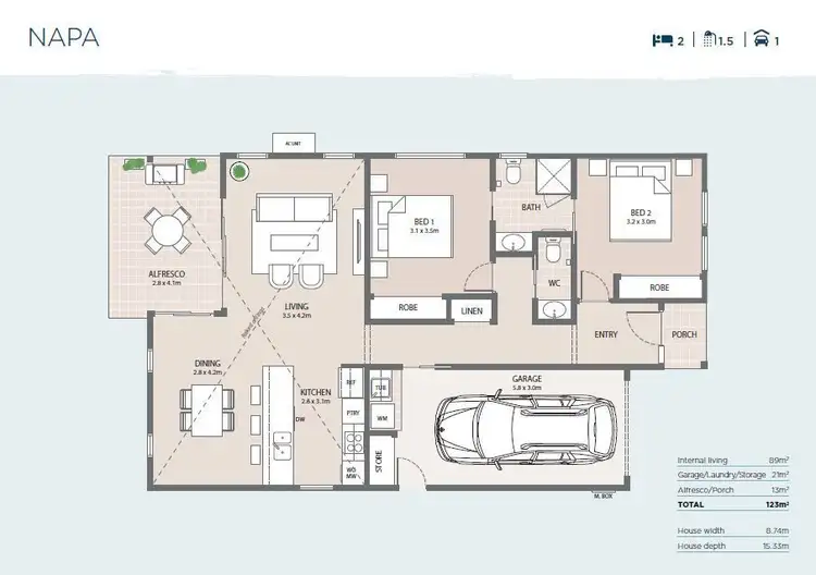 Floorplan of Homely retirement listing, 164/11 McIntosh Crescent, Woolgoolga NSW 2456