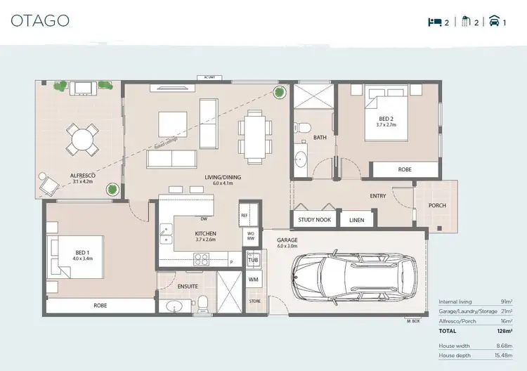 Floorplan of Homely retirement listing, 163/11 McIntosh Crescent, Woolgoolga NSW 2456