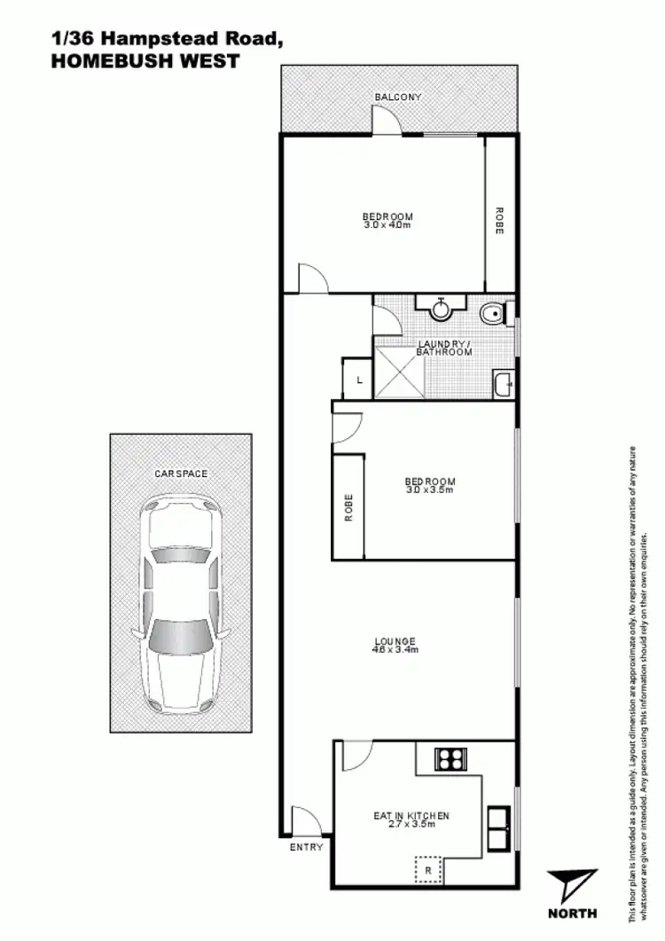 Floorplan of Homely apartment listing, 1/36 Hampstead Road, Homebush West NSW 2140