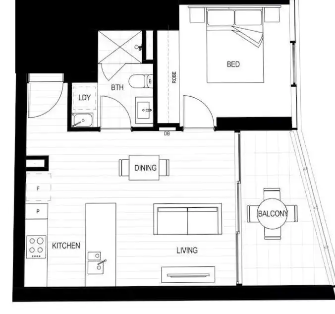 Floorplan of Homely apartment listing, 12608/1 Cordelia Street, South Brisbane QLD 4101