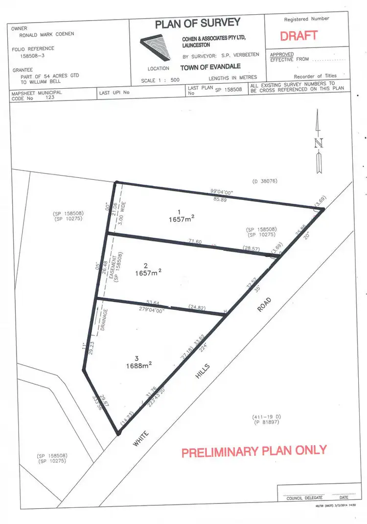 Floorplan of Homely land listing, Lot 1/882 White Hills Rd, Evandale TAS 7212