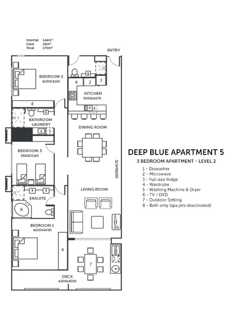 Floorplan of Homely apartment listing, 5 Deep Blue 1, Tangalooma QLD 4025