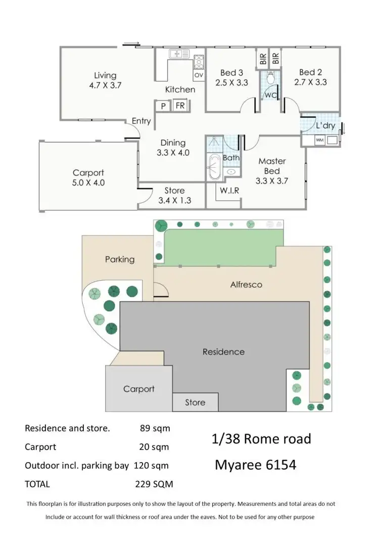 Floorplan of Homely villa listing, 1/38 Rome Road, Myaree WA 6154