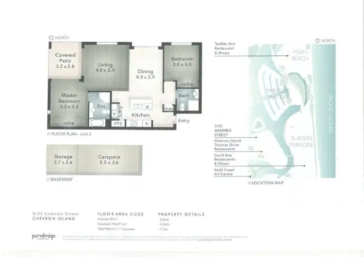 Floorplan of Homely unit listing, 3/43-45 Anembo Street, Surfers Paradise QLD 4217