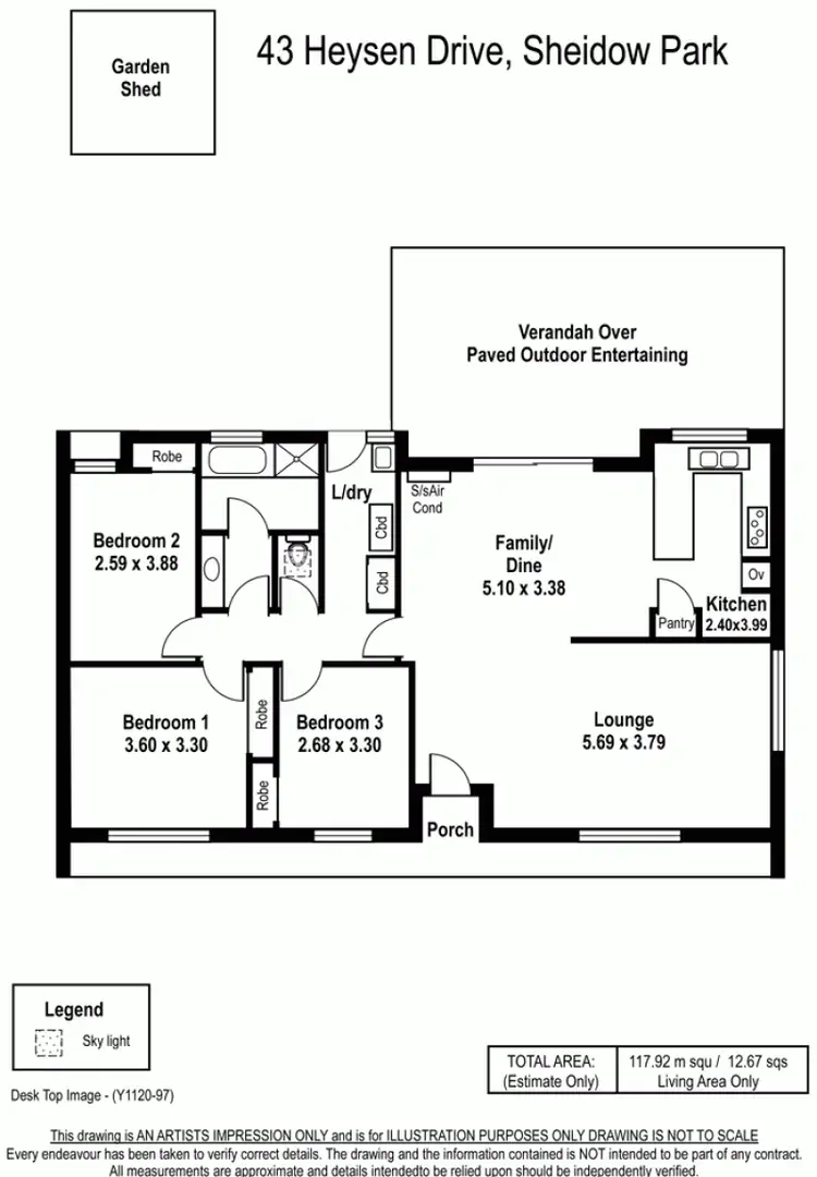Floorplan of Homely house listing, 43 Heysen Drive, Sheidow Park SA 5158