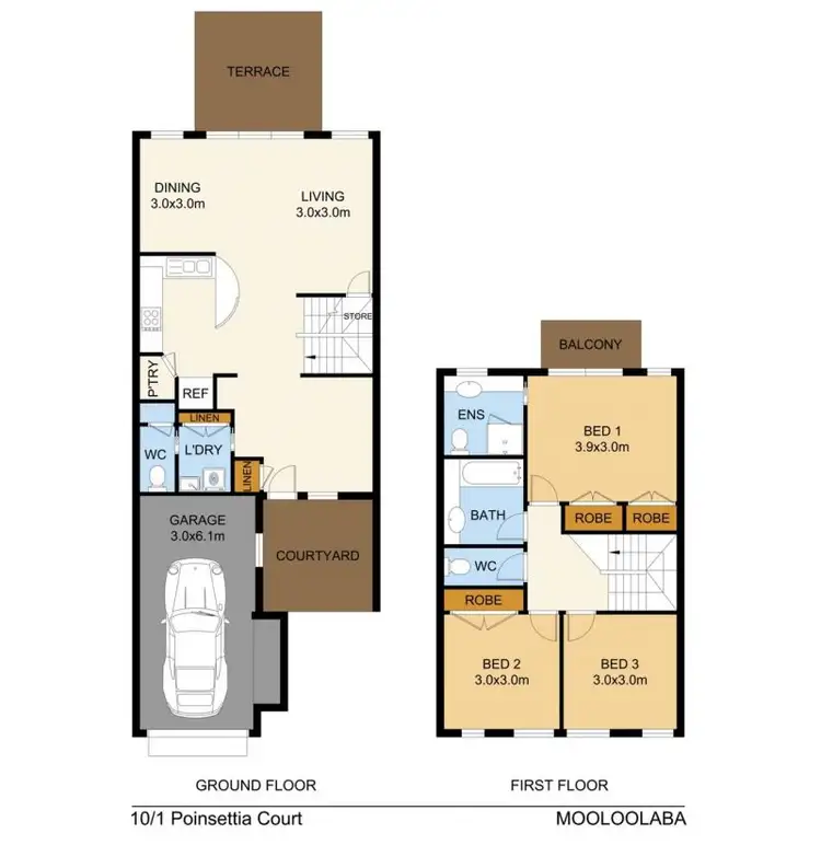 Floorplan of Homely townhouse listing, 10/1 Poinsettia Court, Mooloolaba QLD 4557