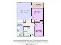 Floorplan of Homely unit listing, 'Glenfalloch" 1C/172 Oxlade Drive, New Farm QLD 4005