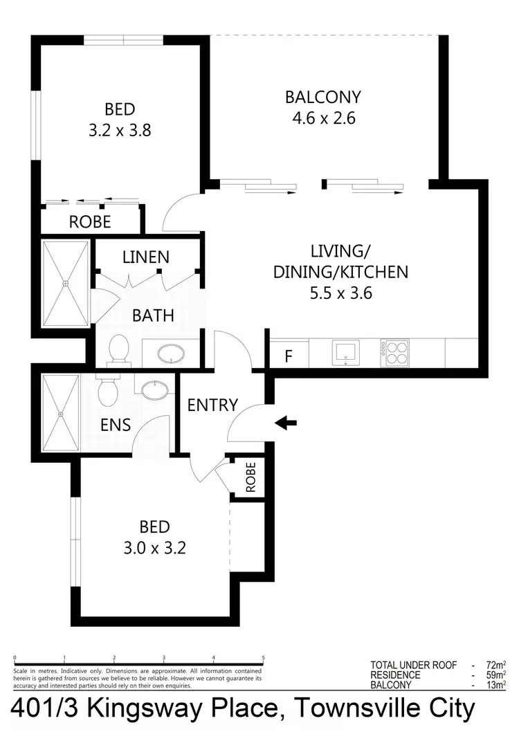 Floorplan of Homely unit listing, 401/3 Kingsway Place, Townsville City QLD 4810
