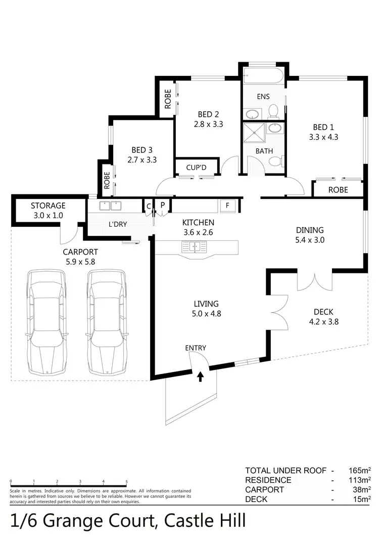 Floorplan of Homely house listing, 1/6 Grange Court, Castle Hill QLD 4810