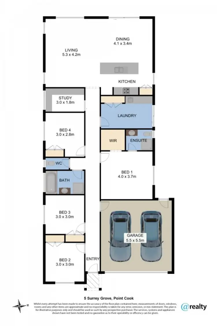 Floorplan of Homely house listing, 5 Surrey Grove, Point Cook VIC 3030