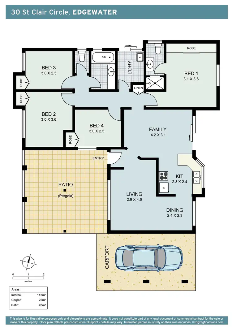 Floorplan of Homely house listing, 30 St Clair Circle, Edgewater WA 6027