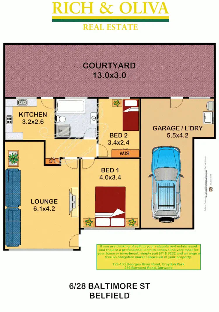 Floorplan of Homely villa listing, 6/28 Baltimore Street, Belfield NSW 2191
