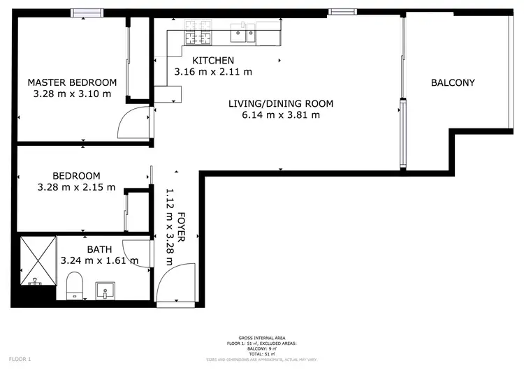 Floorplan of Homely apartment listing, 702/10 Trenerry Crescent, Abbotsford VIC 3067