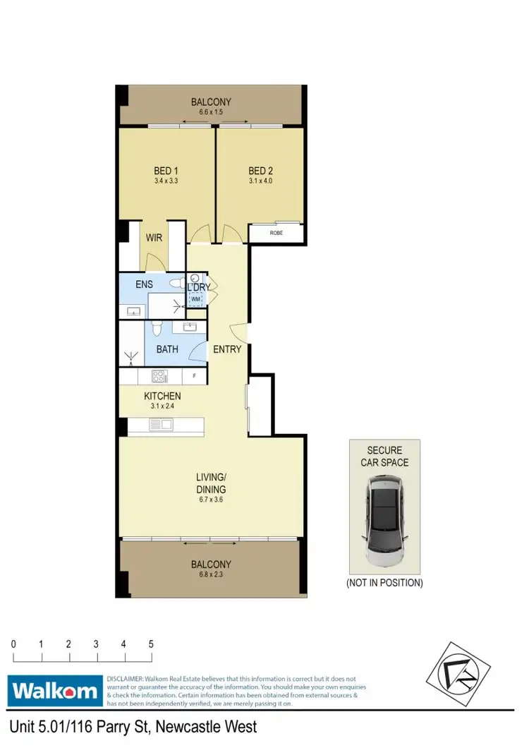 Floorplan of Homely apartment listing, 501/116 Parry Street, Newcastle West NSW 2302