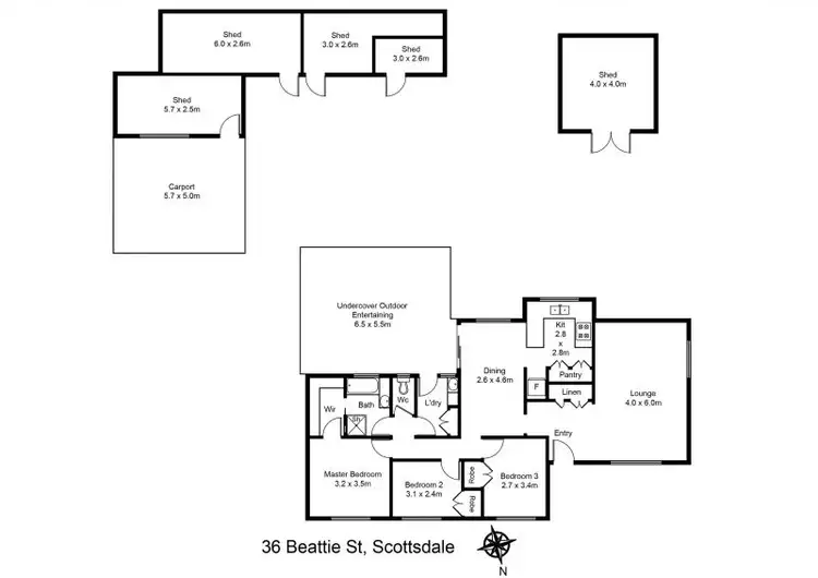 Floorplan of Homely house listing, 36 Beattie Street, Scottsdale TAS 7260