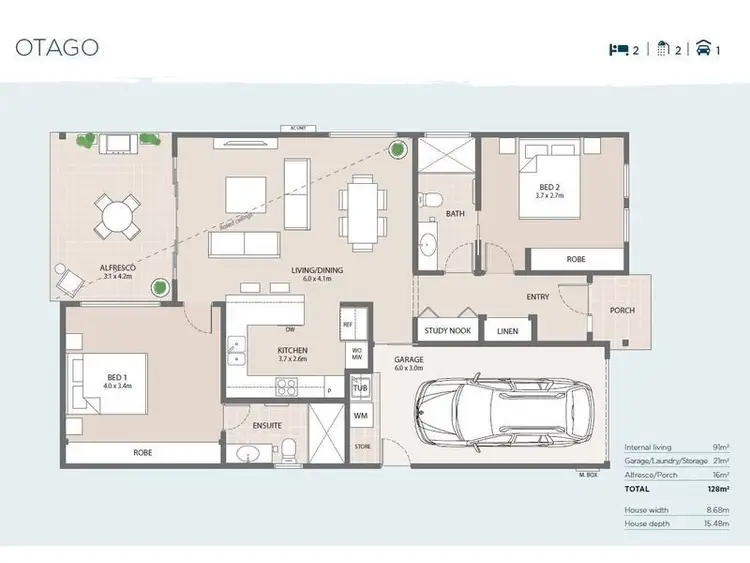 Floorplan of Homely retirement listing, 165/11 McIntosh Crescent, Woolgoolga NSW 2456