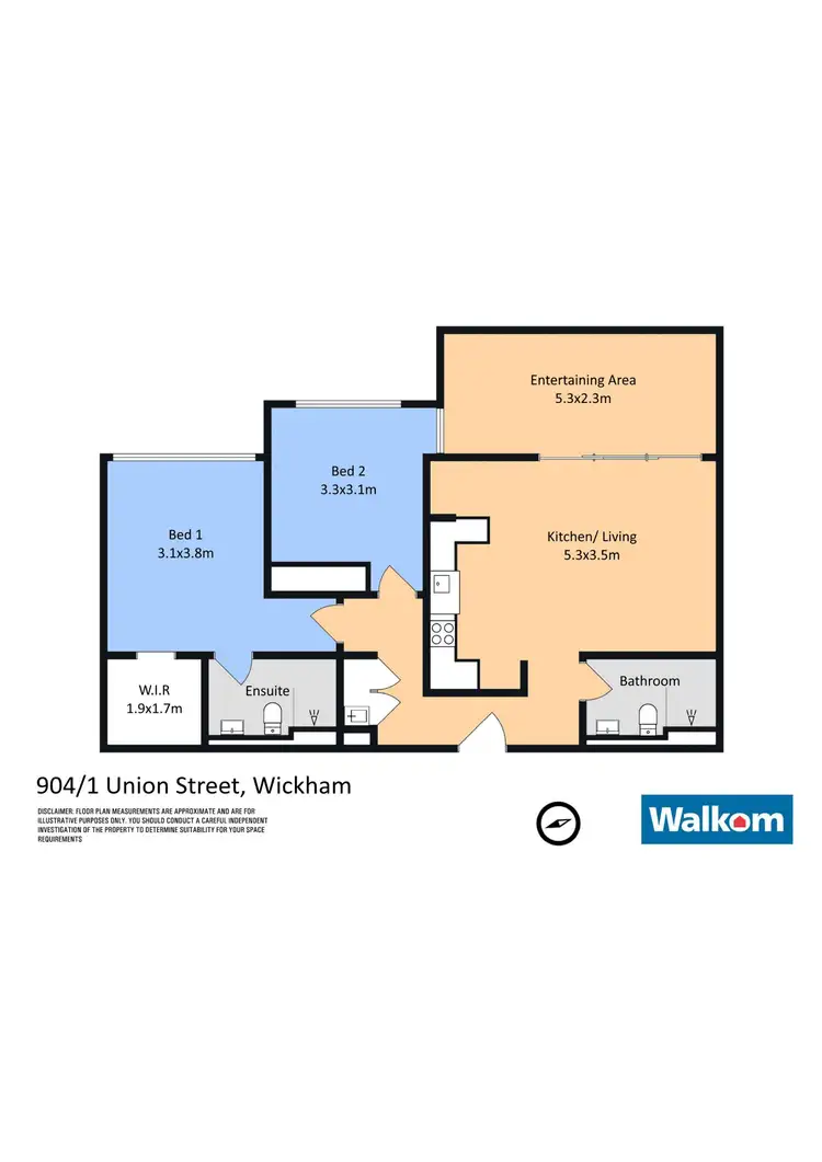 Floorplan of Homely apartment listing, 904/1 Union Street, Wickham NSW 2293