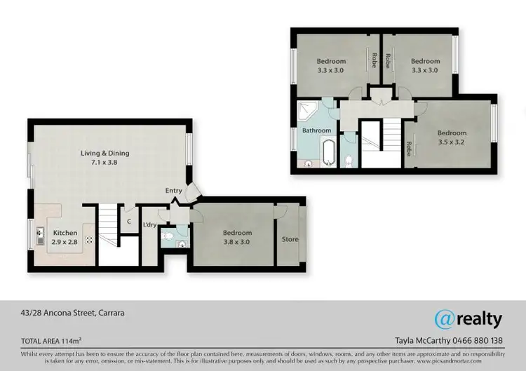 Floorplan of Homely townhouse listing, 43/28 Ancona Street, Carrara QLD 4211