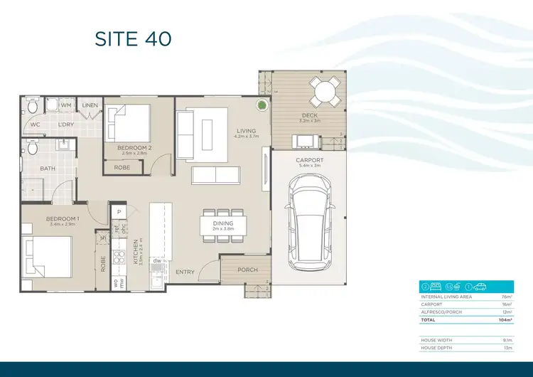 Floorplan of Homely retirement listing, 40/2 Macleay Drive, Halekulani NSW 2262