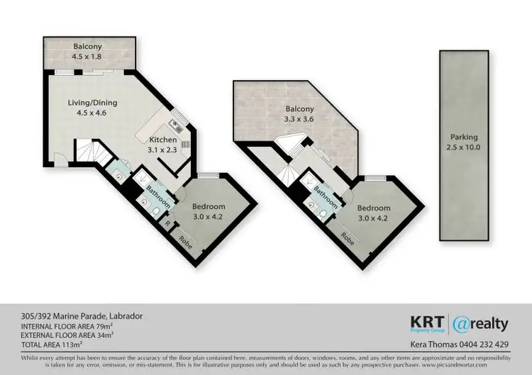 Floorplan of Homely apartment listing, 305/392 Marine Parade, Labrador QLD 4215