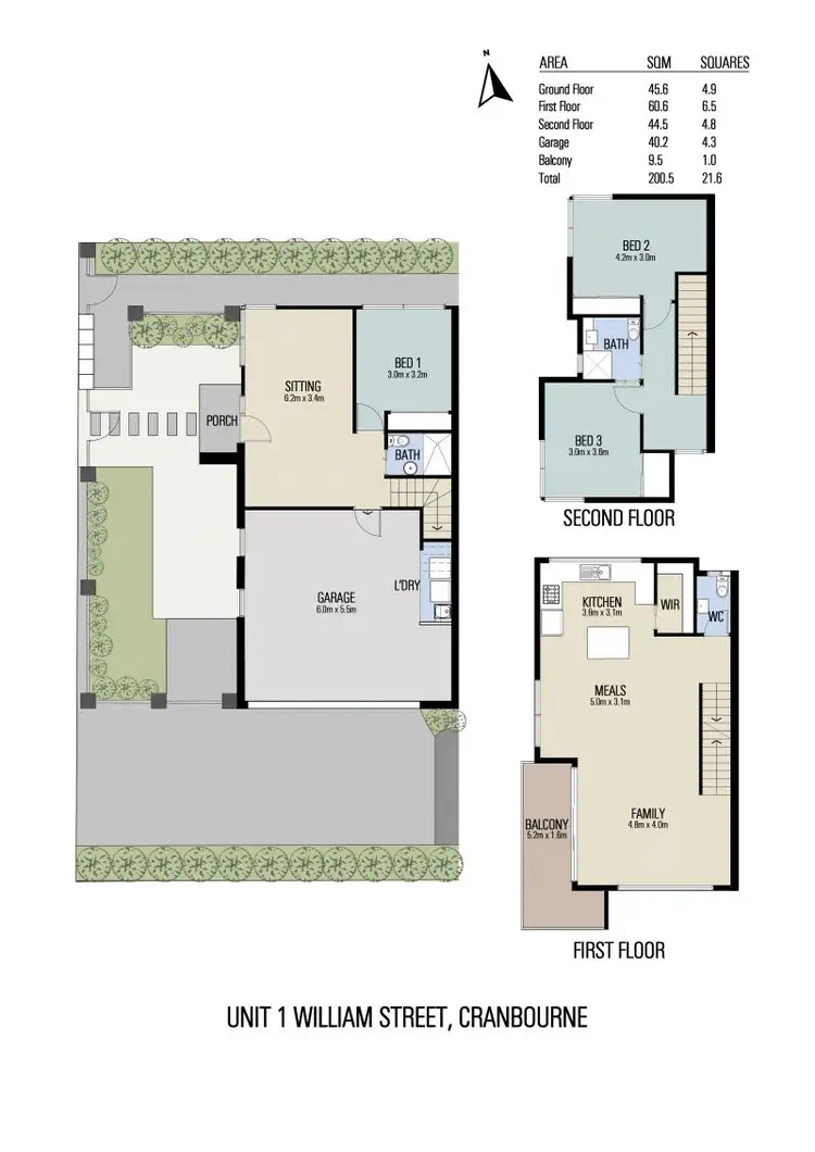 Floorplan of Homely townhouse listing, Units 1, 2, & 4/12 William Street, Cranbourne VIC 3977