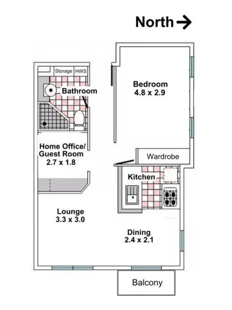 Floorplan of Homely apartment listing, 4324/550 Lygon St, Carlton VIC 3053